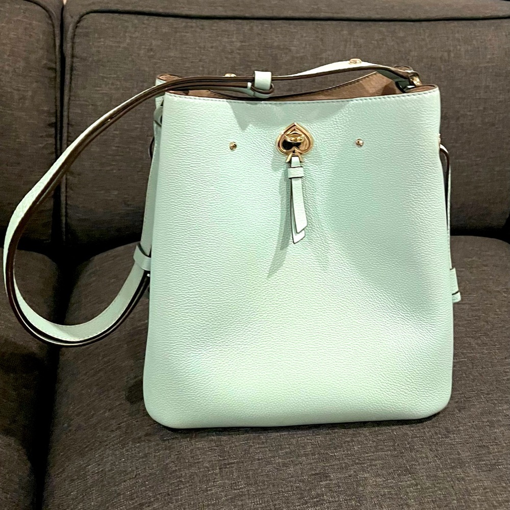Kate Spade Large Bucket Shoulder Bag Crossbody Tiffany blue